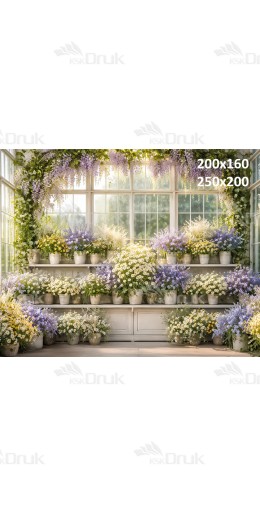 Tło fotograficzne „Kwiatowa oranżeria w pastelowej odsłonie” | E875